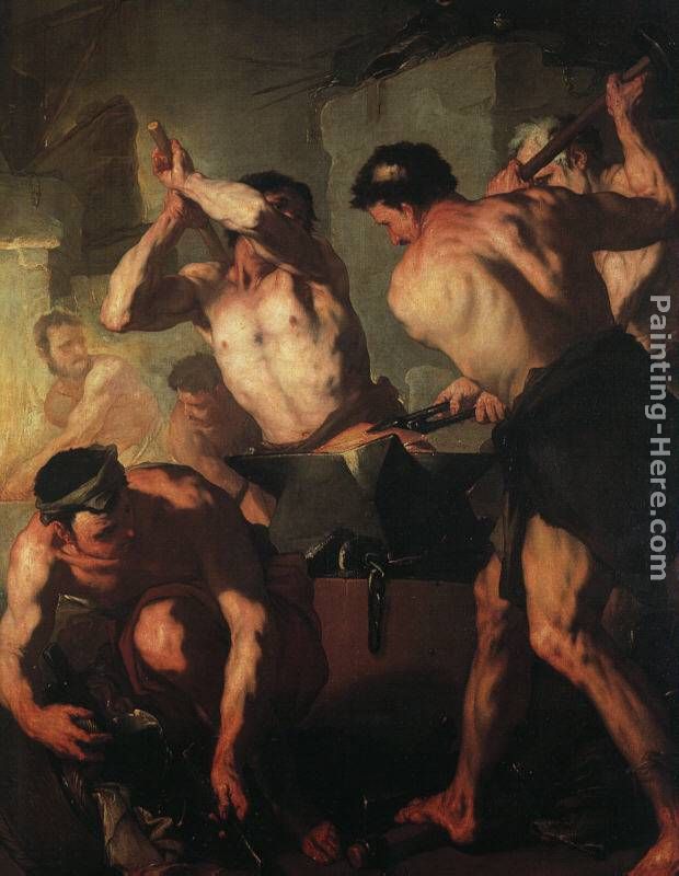 The Forge of Vulcan painting - Luca Giordano The Forge of Vulcan art painting